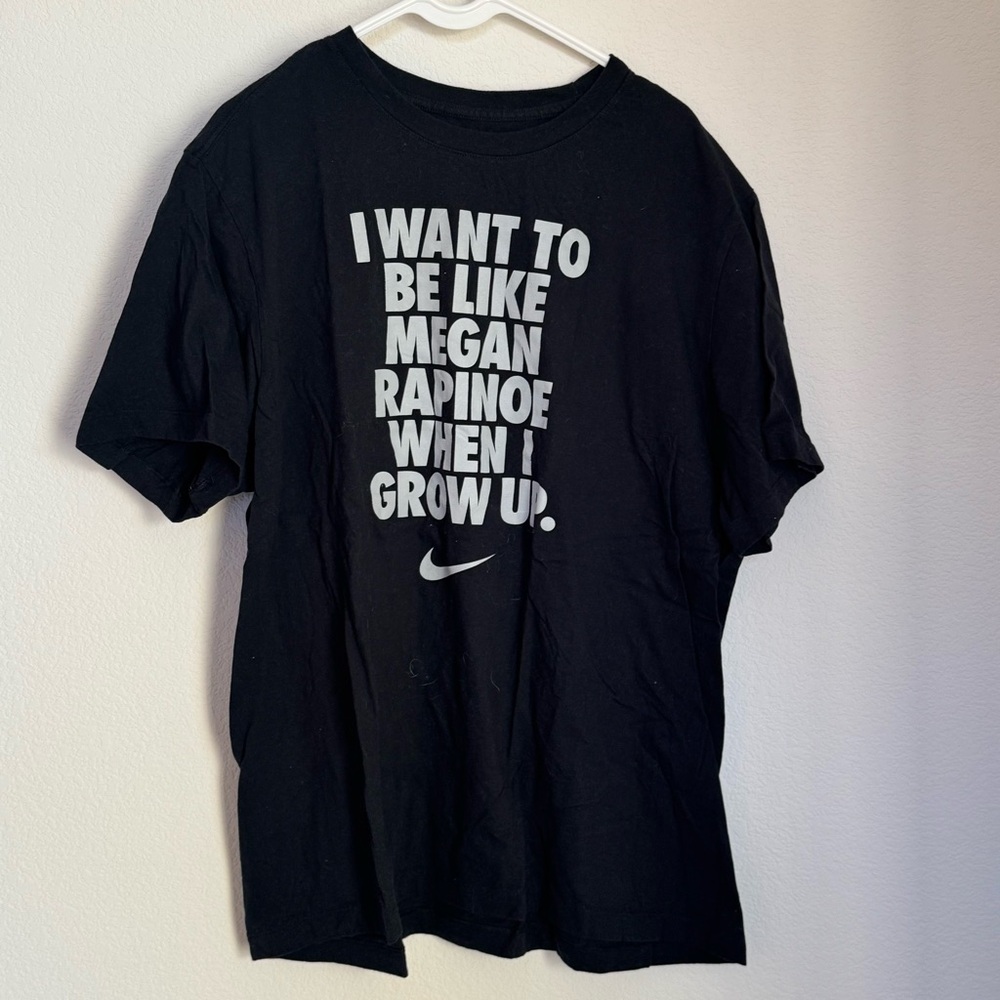 Nike Black Short-Sleeve Tee with White Statement Graphic
